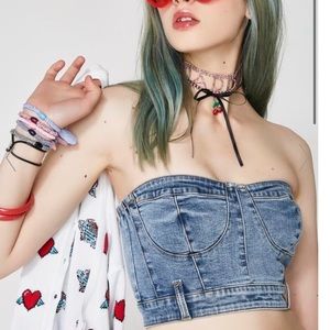 Twiin Bella Denim Bodice Crop Top